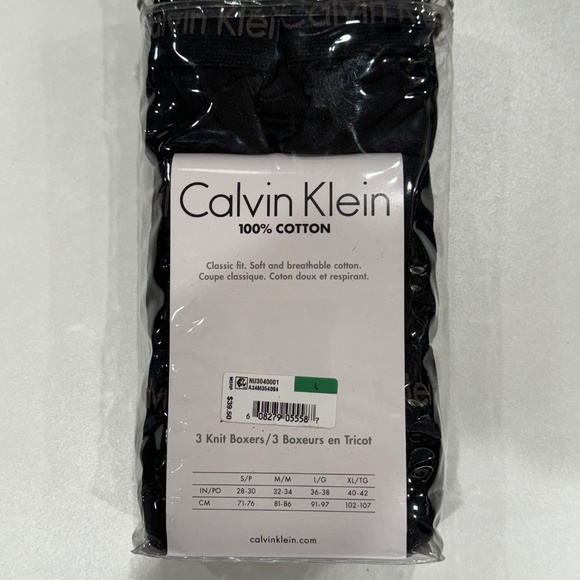 Calvin Klein 100% Cotton Knit Boxers Size Large Color Black (Two 3-packs) - Picture 2 of 4